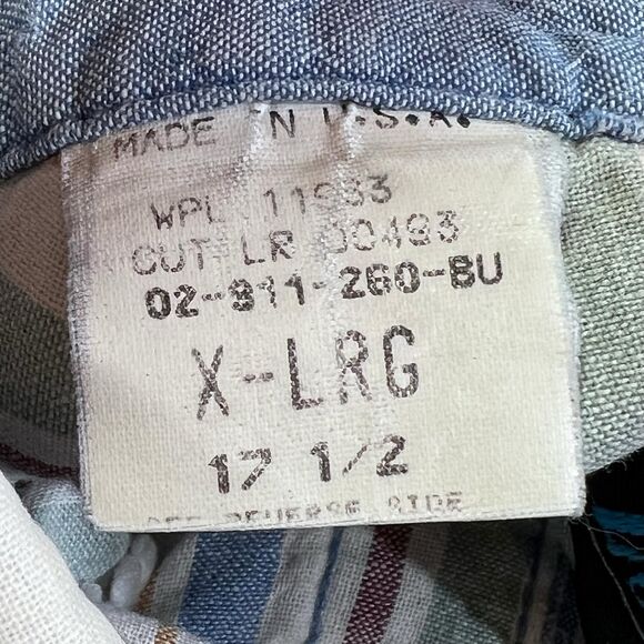 Blue Stripe Button Down Shirt XL VTG Lone Roo - Picture 5 of 7